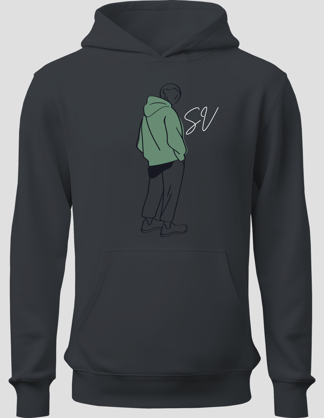 SV Men’s Black Graphic Hoodie